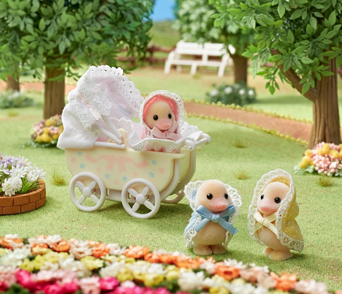 “Darling Ducklings Baby Carriage” available in North America