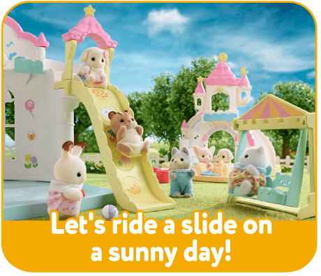 Let's ride a slide on a sunny day!