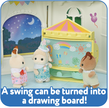 A swing can be turned into a drawing board!