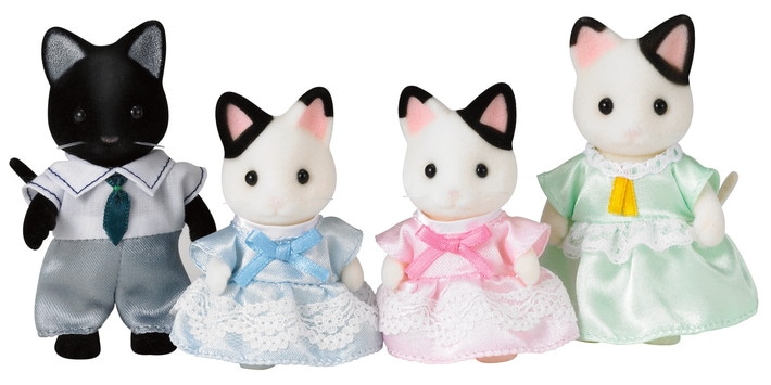 Calico Critters TUXEDO CAT TRIPLETS Dolls Figures CC9542 Epoch New in Box 