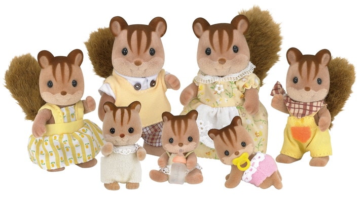 Calico Critters Hazelnut Chipmunk Twins w/ Removable Clothing 3-Pieces CC1481 