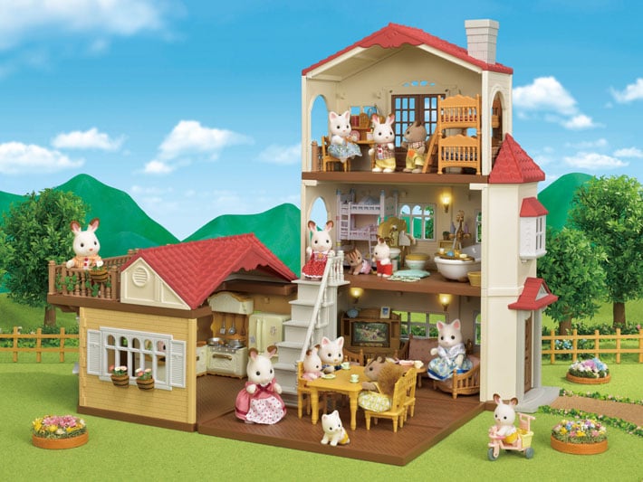 Calico Critters Red Roof Cozy Cottage Kids Gift Family Set Toy House NEW 