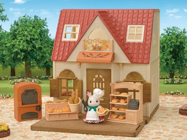 Dollhouse Playset with Furniture and Accessories Calico Critters Bakery Shop Starter Set 